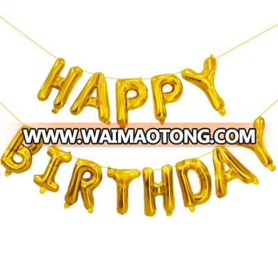 16 Inch" HAPPY BIRTHDAY "Balloon Set Aluminum Foil Balloon Baby Birthday Decoration Alphabet Helium Balloon