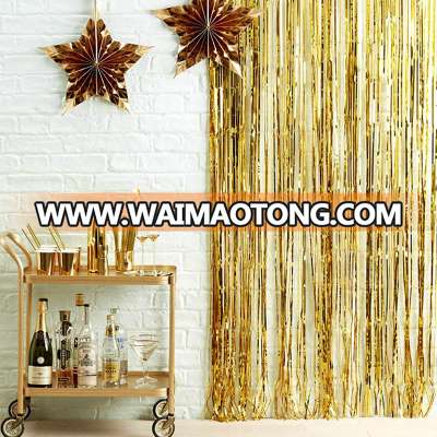 20pcs 12" Rose Gold Confetti Balloons And 3ft x 8.3ft(1*2.5m) Rose Gold Metallic Tinsel Foil Fringe Curtains