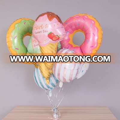 Mylar Helium Donut Ice Cream Shaped Kids Party Supplies Foil Sprinkle Doughnut Balloons Star Candy Style Balloon