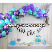 Mermaid Party Supplies Mermaid Birthday Tail Balloon Garland Set Under the Sea Banner Mermaid Cake Topper Happy Birthday Girls