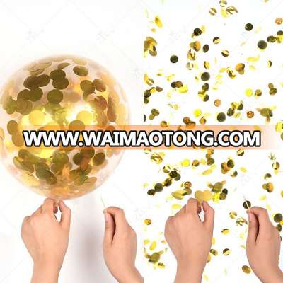 12 Inch New Amazon Supply Hot Sale Gold Confetti Latex Balloons Party Balloons With Silver Paper Confetti Dots