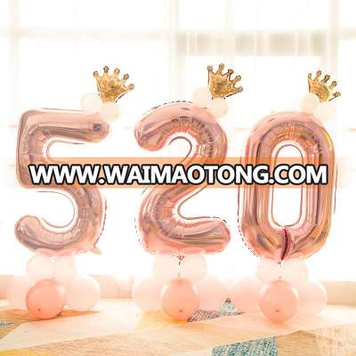 Birthday Balloons Rose Gold Number Foil Balloons 1 2 3 4 5 6 7 8 9 Years Happy Birthday Party Decorations Kids ballon