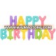 Birthday Party Supplies Rainbow Macaron Gradient Color Happy Birthday Letter Foil Balloons 16inch